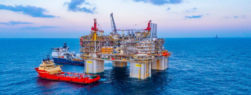 Argos semi-submersible offshore platform at the Mad Dog field in the U.S. Gulf of Mexico; Source: BP