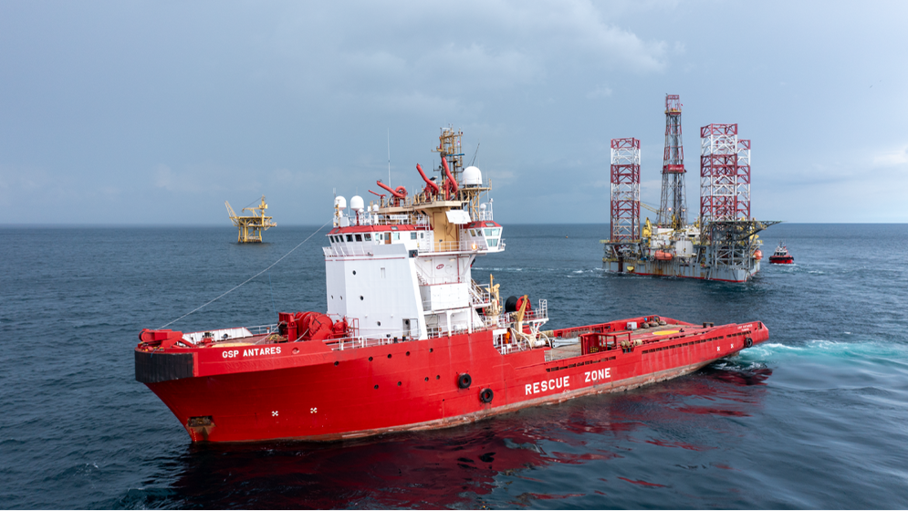 GSP Uranus rig and Antares vessel; Source: Trillion Energy