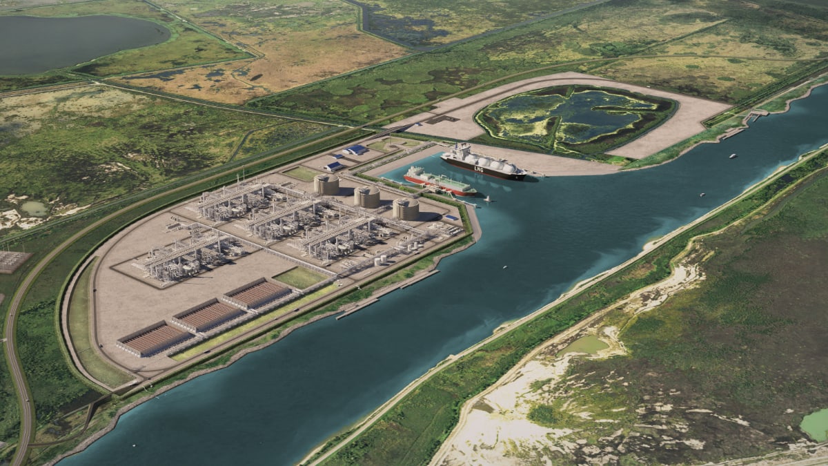 Digital rendering of Port Arthur LNG Project phase 1 and 2; Credit: Sempra