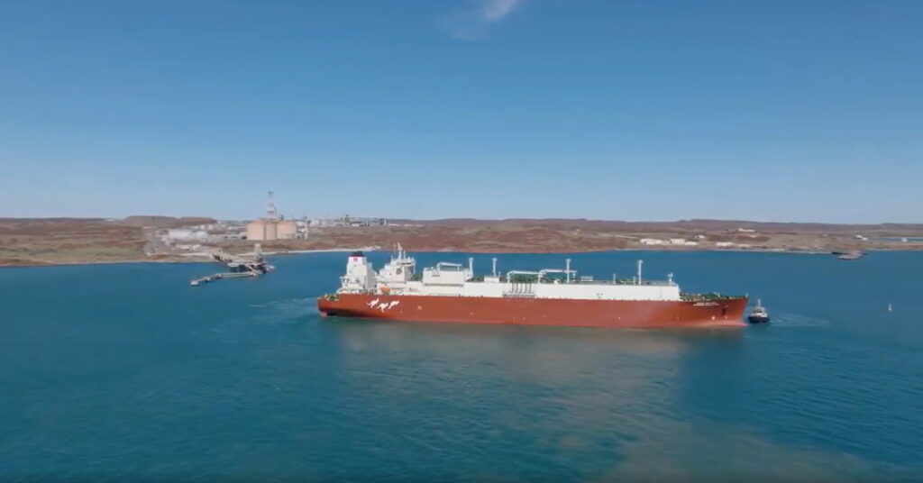 Woodside Scarlet Ibis LNG vessel comes to Pluto LNG; Source: Woodside