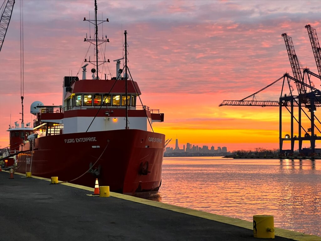 Survey vessel Fugro Enterprise at the dock