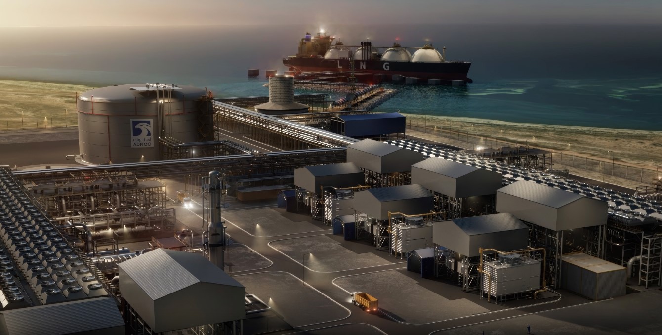 Artist's rendering of the Ruwais LNG concept design; Source: ADNOC