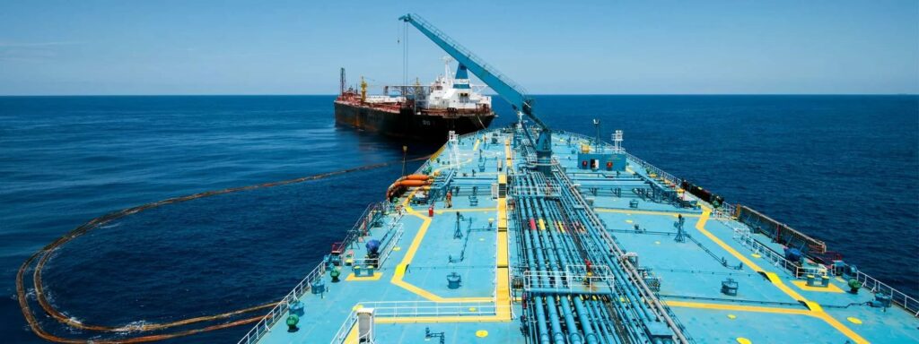 View from a vessel deck overlooking another vessel