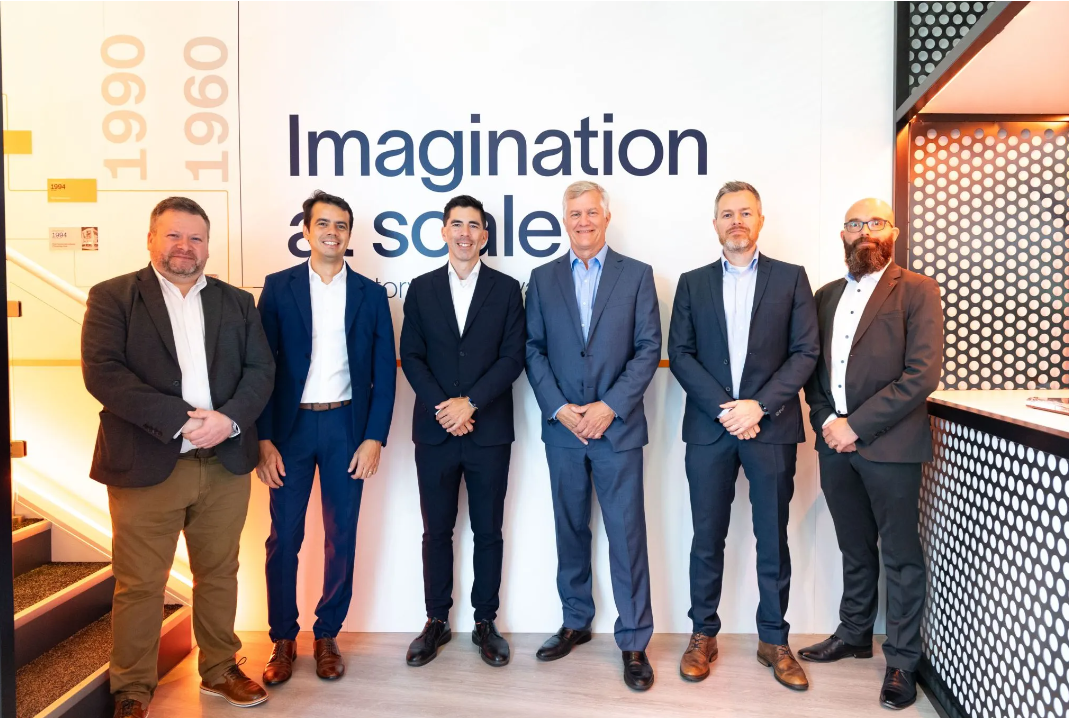 C-Power CEO Reenst Lesemann and SLB OneSubsea CEO Mads Hjelmeland joined by colleagues from OneSubsea and Subsea7 at ONS in Stavanger, Norway, to celebrate a joint industry project to test a next-generation SeaRAY ocean energy system off the Oregon coast.