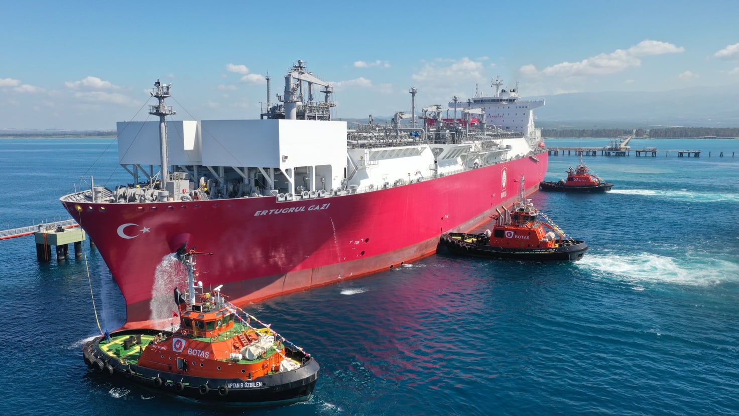 Ertuğrul Gazi is Türkiye-flagged floating storage regasification unit (FSRU) for liquified natural gas; Source: BOTAŞ