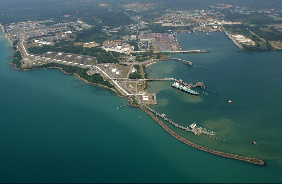 Aerial view of an LNG complex