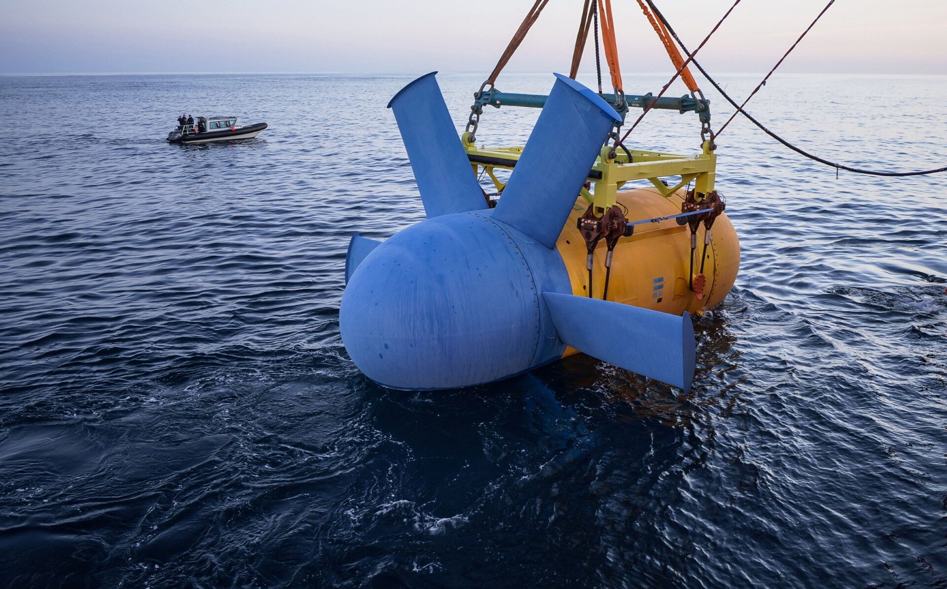 blue tidal turbine named D10