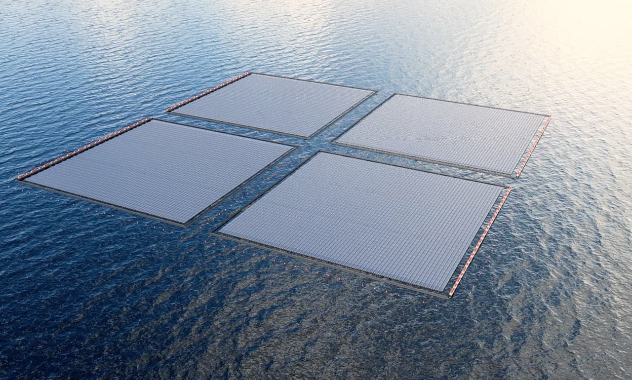 offshore floating solar illustration. Source: Sun Rise E&T