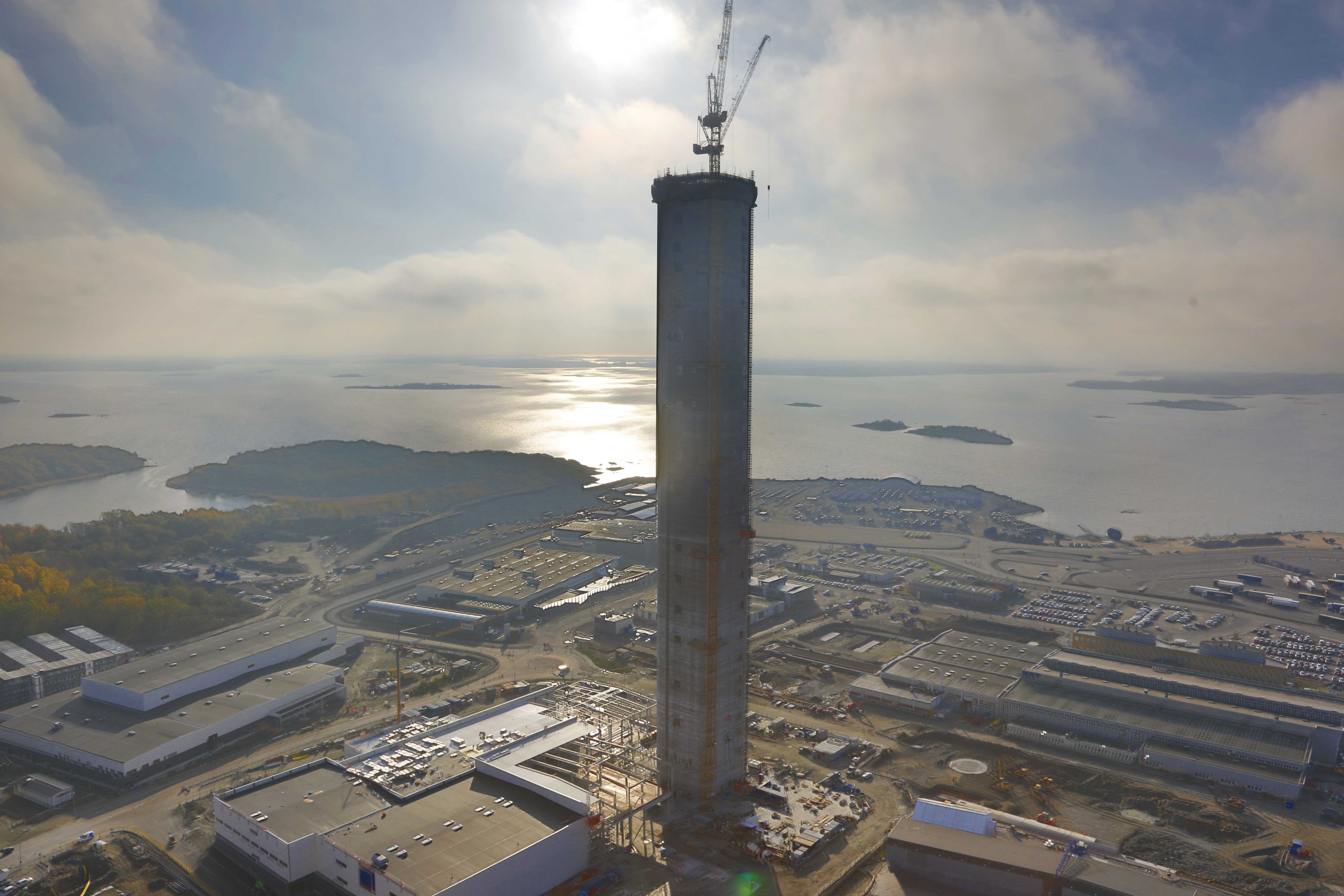 NKT's new cable extrusion tower reaches full height, becoming second tallest in the Nordics