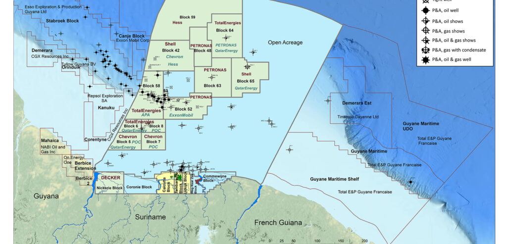 Block 52 is located within the prospective Suriname-Guyana basin, approximately 75 miles offshore north of Suriname’s capital city, Paramaribo; Source: Staatsolie