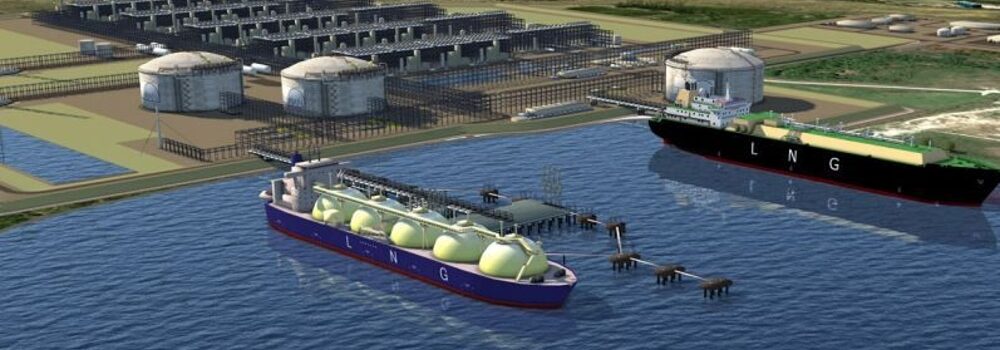 Digital rendering of an LNG terminal