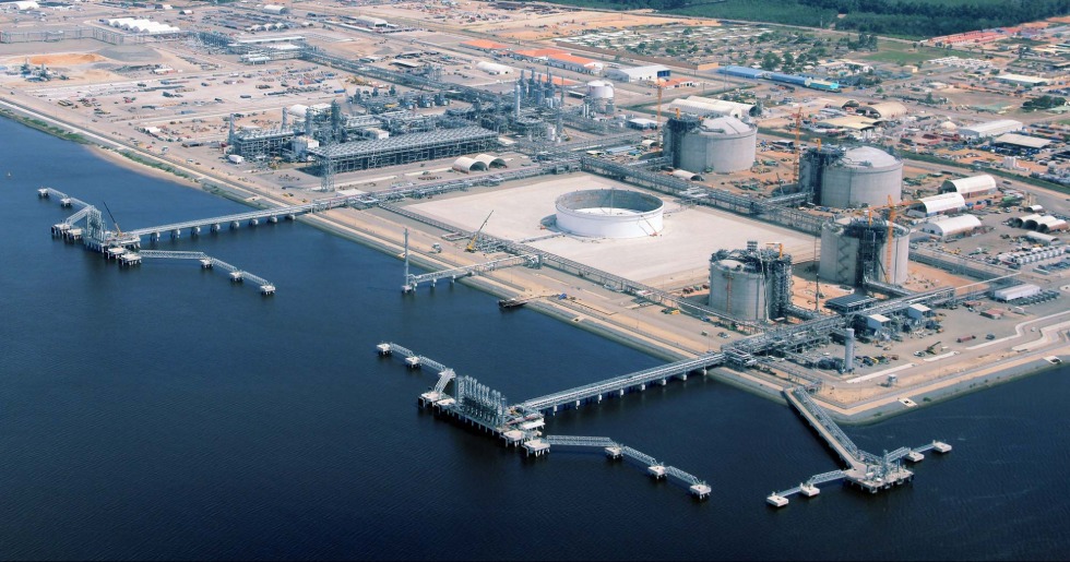 Aerial view of a processing plant