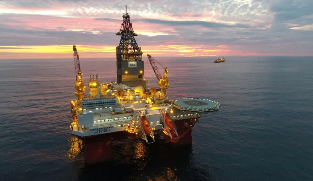 Transocean rig undertaking drilling ops at field offshore Norway ...