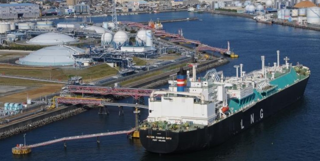 LNG carrier at dock