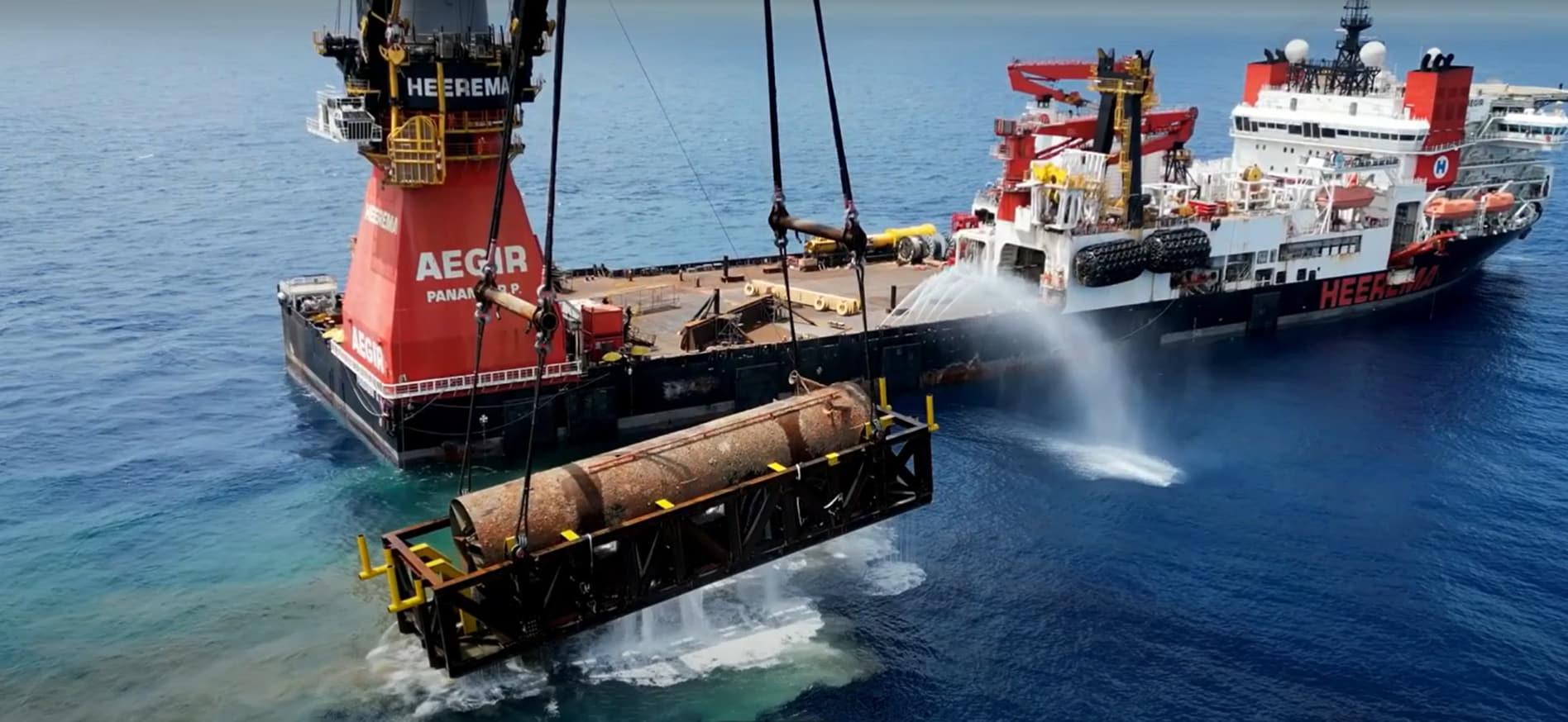 Heerema Marine Contractors’ Aegir heavy lift vessel has transported the RTM to the Australian Marine Complex; Source: Woodside