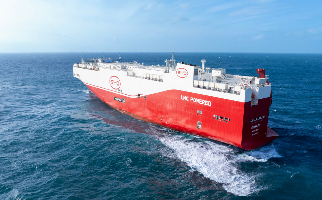 BYD Hefei sets sail as first BYD-owned LNG dual fuel PCTC (Gallery)