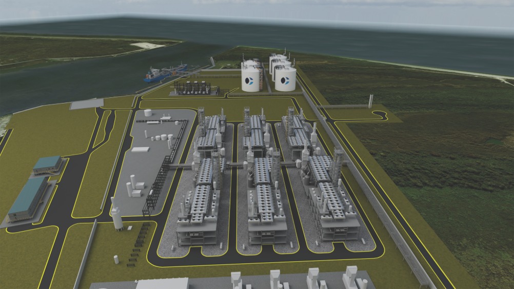 Rendering of an LNG terminal