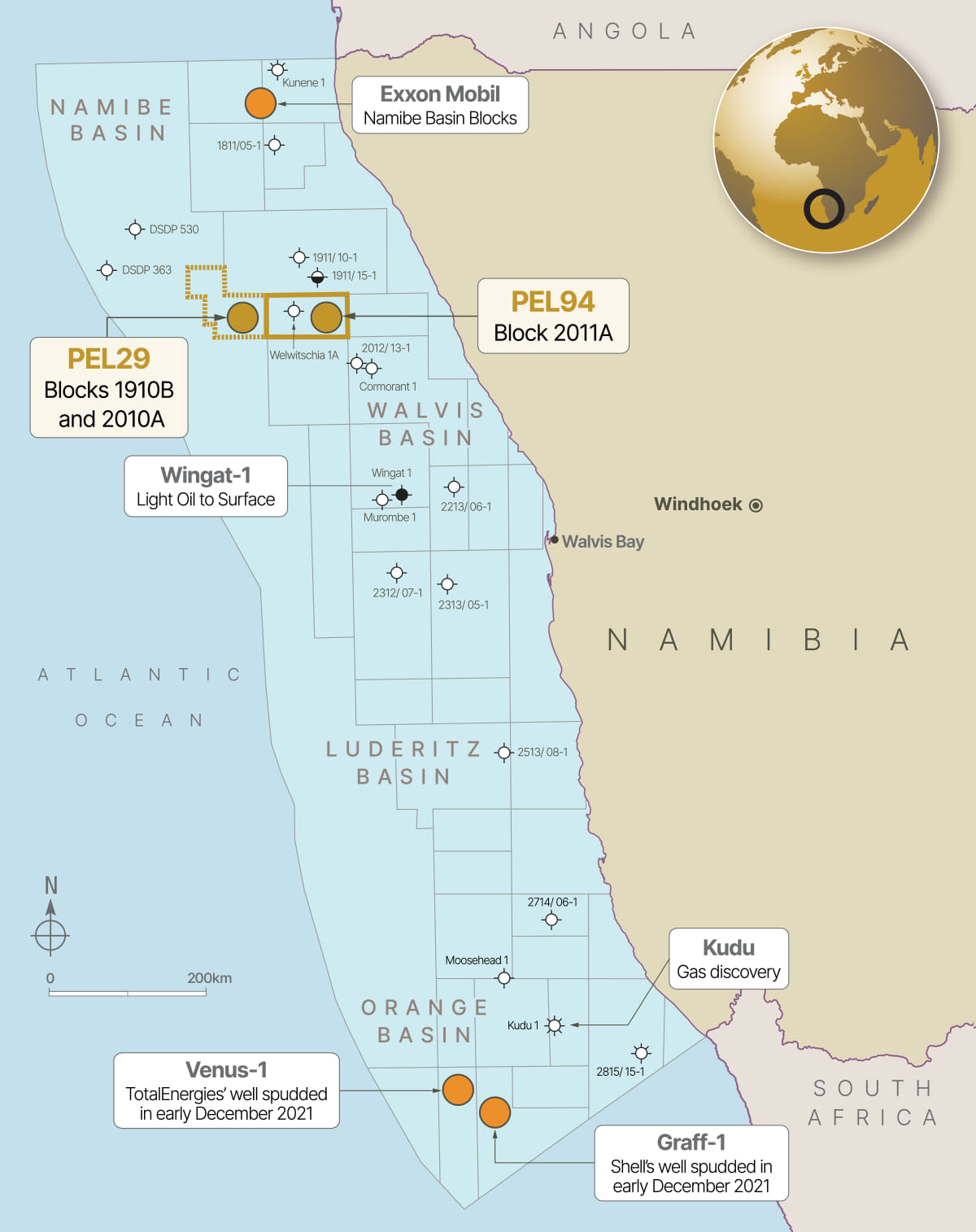 PEL 94 offshore Namibia; Source: Global Petroleum