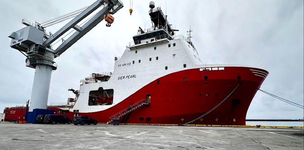 A vessel viewed from the dock