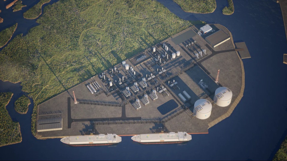 Rendering of an LNG terminal