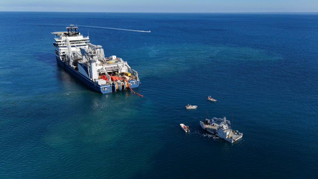 Offshore installation begins to connect Sicily to Sardinia and Italian peninsula