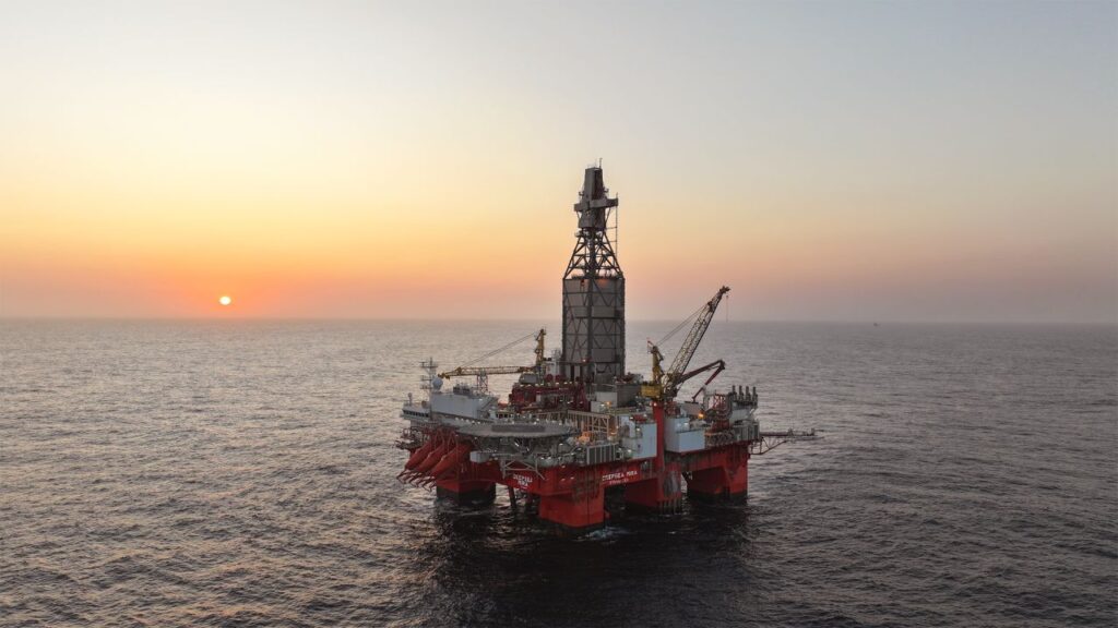 Deepsea Mira rig works for TotalEnergies off the coast of Namibia; Source: Odjell Drilling