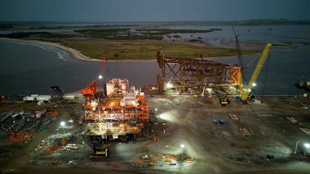 Topside for the Quiluma offshore wellhead platform Source Saipem