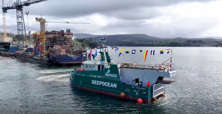 DeepOcean’s inaugural USV feels the water for the first time (Video)