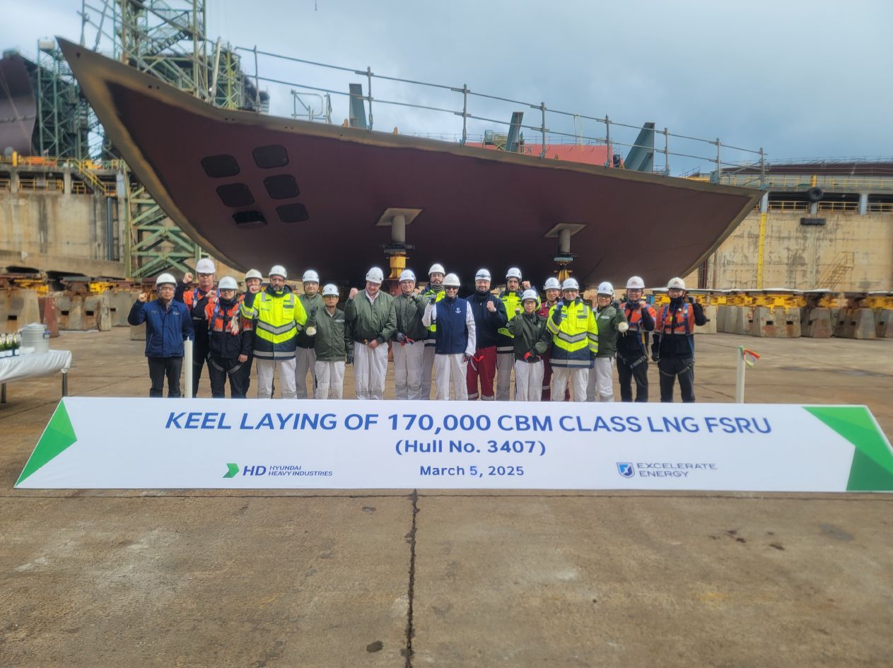 Keel-laying for Hull 3407; Source: Excelerate Energy