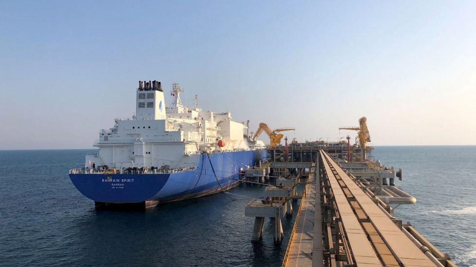 An LNG carrier at dock