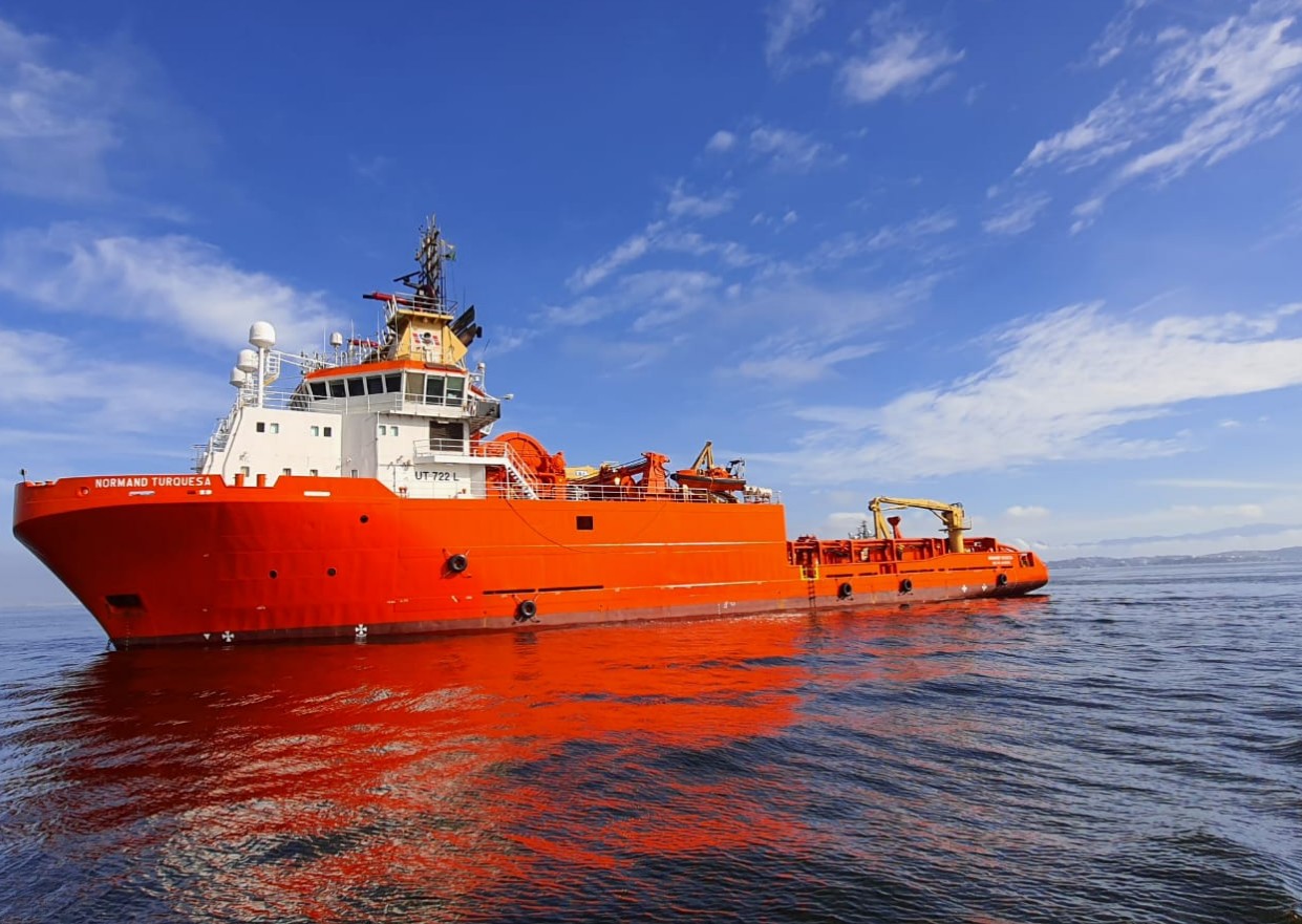 A large vessel at sea