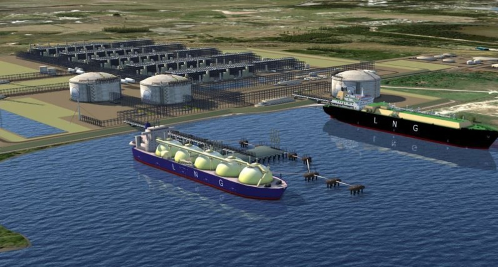 Rendering of an LNG terminal