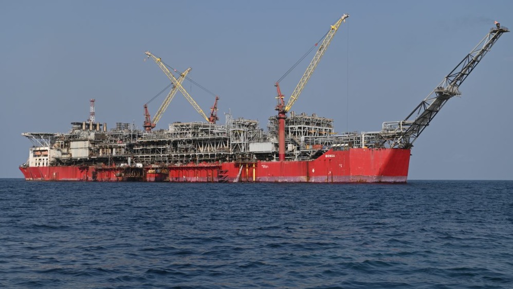 Floating storage production and offloading unit Bonga at sea