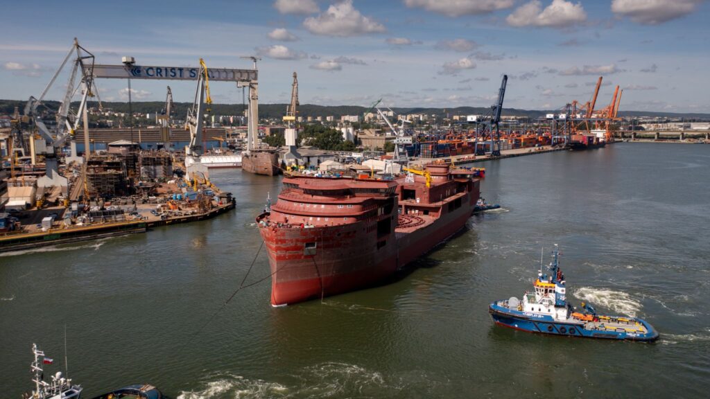 Nexans' new cable layer traveling from Poland to Norway to complete construction