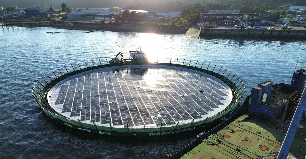 floating solar plant. Source: Mowi
