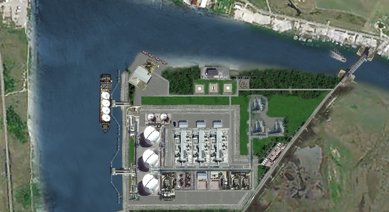 Rendering of the proposed Monkey Island LNG terminal