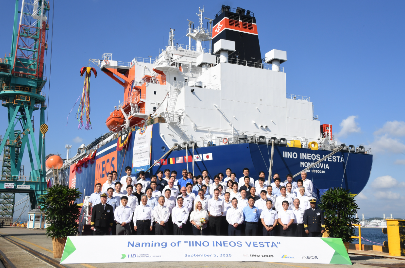 IINO Lines rings the welcome bell to inaugural dual-fuel VLEC for INEOS charter